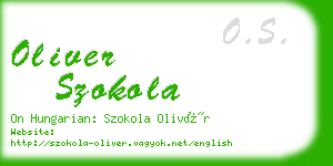 oliver szokola business card